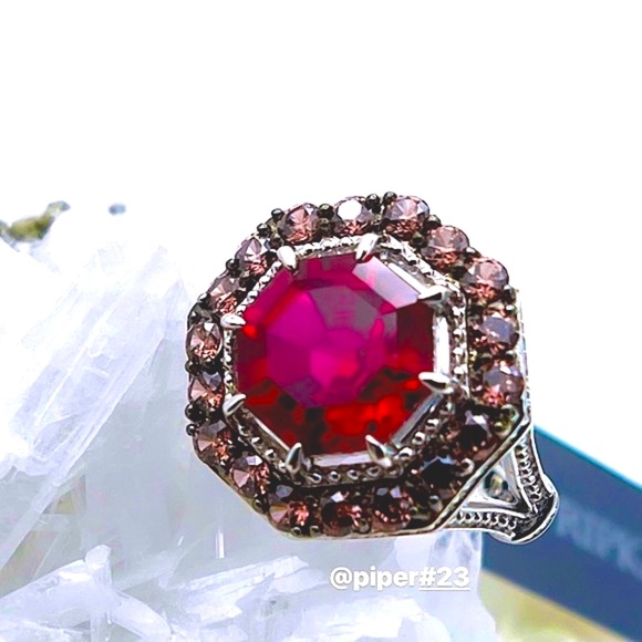 NWT Judith Ripka Ruby & Rhodolite Casablanca Sterling Silver Cocktail Ring - 8 - Picture 3 of 9